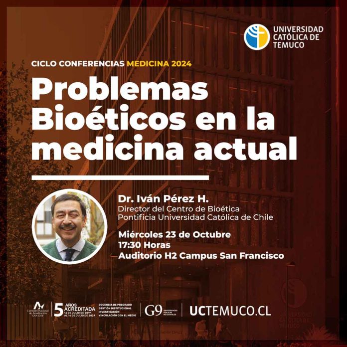 Referente en bioética de la PUC expondrá en la UCT sobre ética médica en tiempos de cambio tecnológico