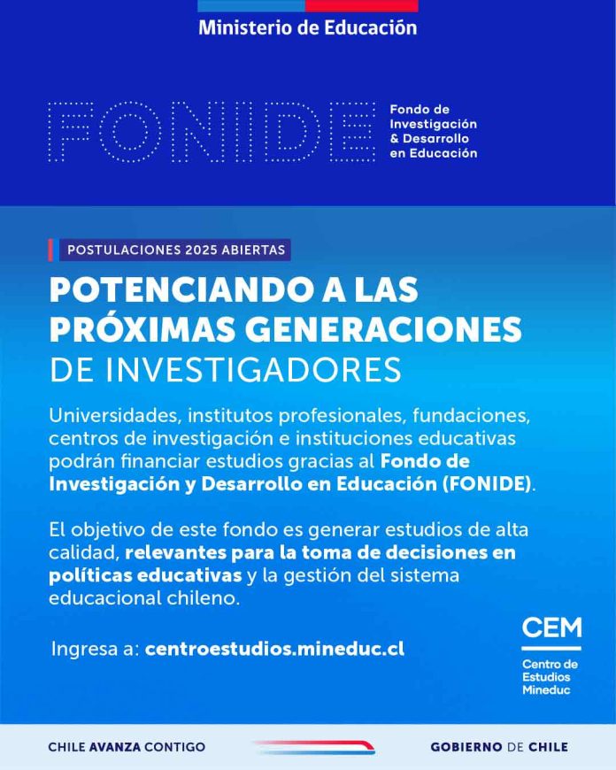 FONIDE 2025: Mineduc convoca a instituciones a presentar proyectos de investigación educativa
