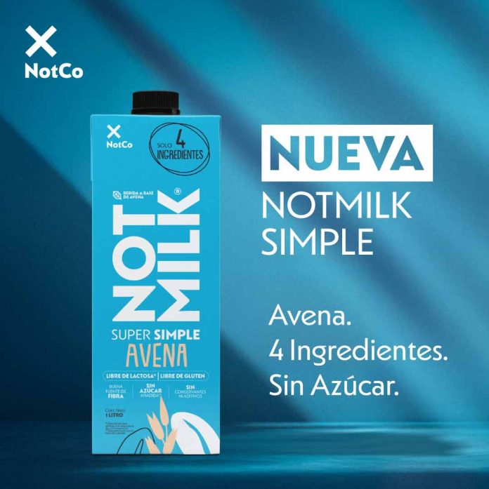 NotCo lanza NotMilk Simple Avena y entra al mercado clean label