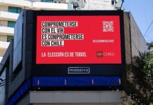 Mensajes en las calles de Santiago llaman a no olvidar el VIH en medio de la carrera presidencial