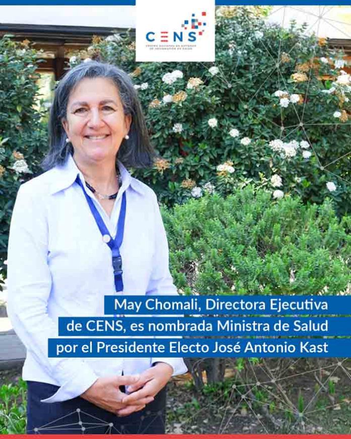 May Chomali, Directora Ejecutiva de CENS, es nombrada Ministra de Salud